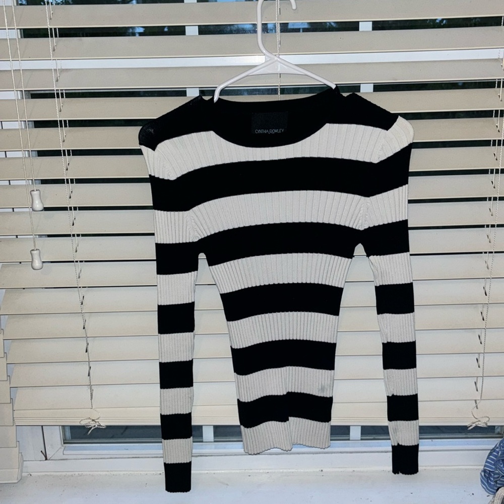 Small Cynthia Rowley Black And White Striped top